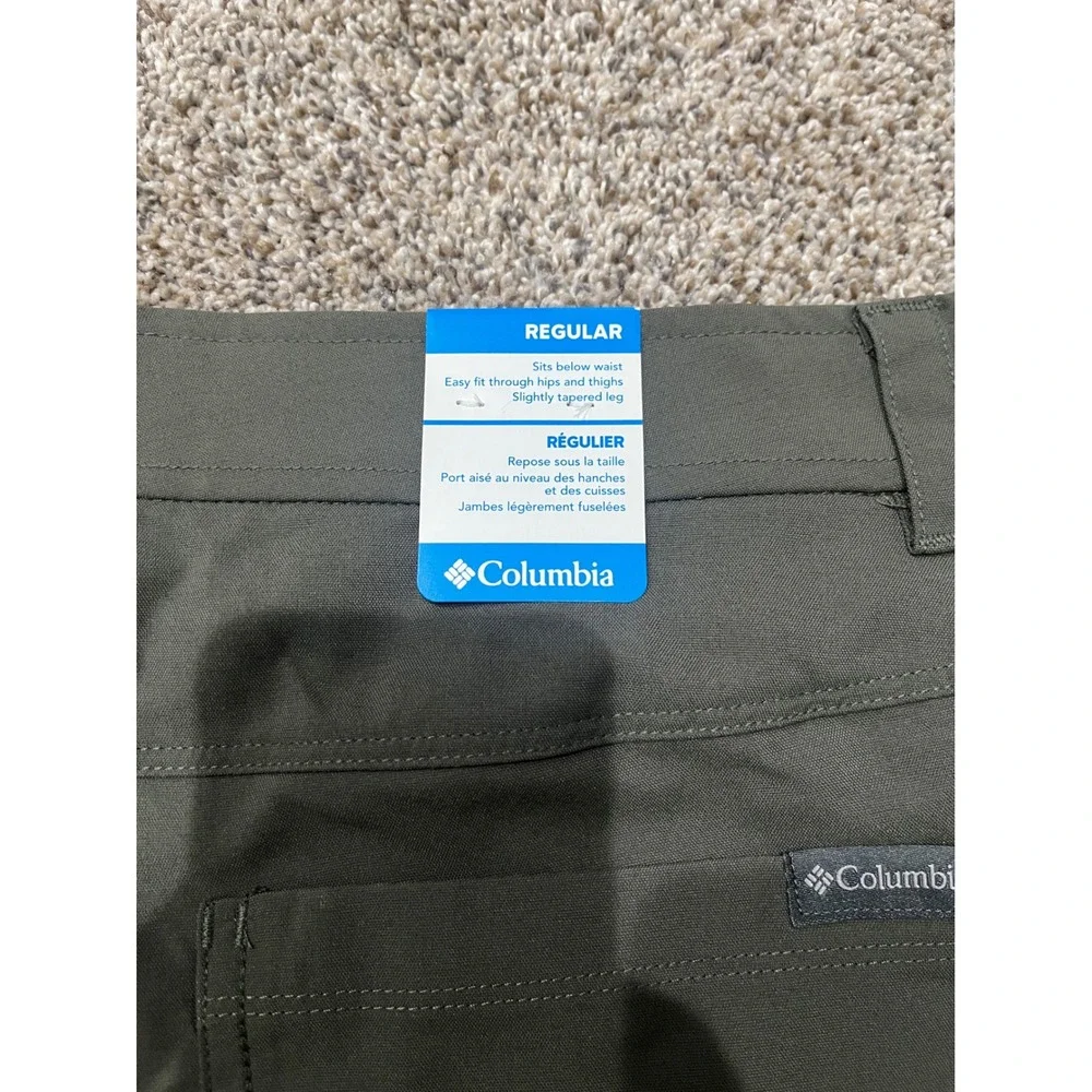 Columbia Pilsner Peak Pant Mens 38x34 Olive Green Omni-Shade UPF 50 AM1563-339